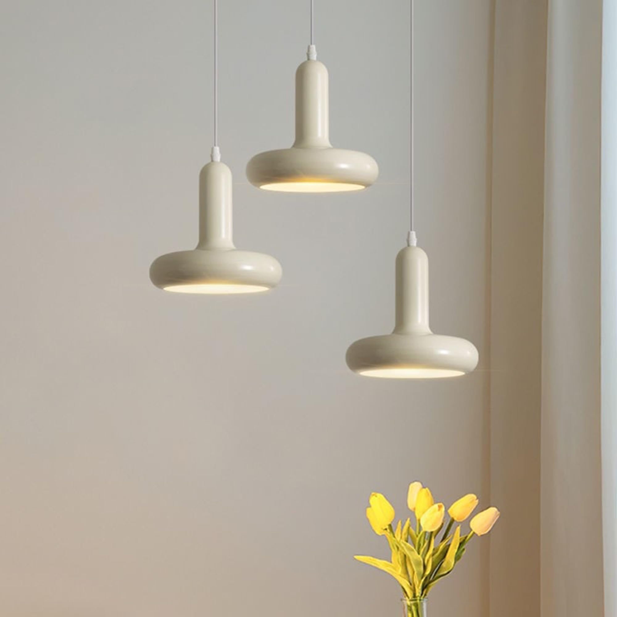 Lámpara colgante industrial de metal, luminaria de techo de 20 cm con casquillo E27, luz suspendida estilo vintage para cocina o comedor (Blanco)