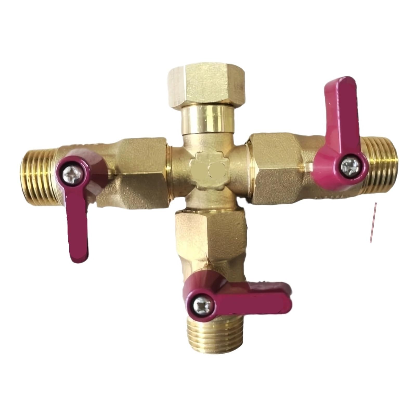 Distribuidor de tubería Agua, 2 uds., 1/2 Pulgada, 1, unión Tira Cobre, Junta en T, Cuatro vías, una Entrada, Doble Salida, Tres Salidas para Grifo, Manguera de Jardín(Size 2)