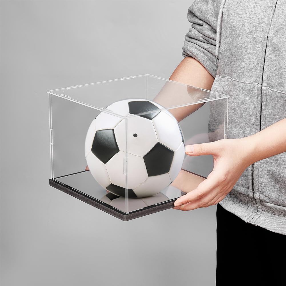 Vetrina Per Pallina Da Baseball Con Base In Legno - Espositore Acrilico Trasparente Anti-UV Per Collezioni
