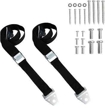 Heavy Duty TV and Furniture Anti-Tip Straps Pack of 2 - All Metal, Adjustable Safety Wall Anchors for Baby Proofing, Flat Screen TV, Dresser, Bookcase, Cabinets - No Plastic Parts.