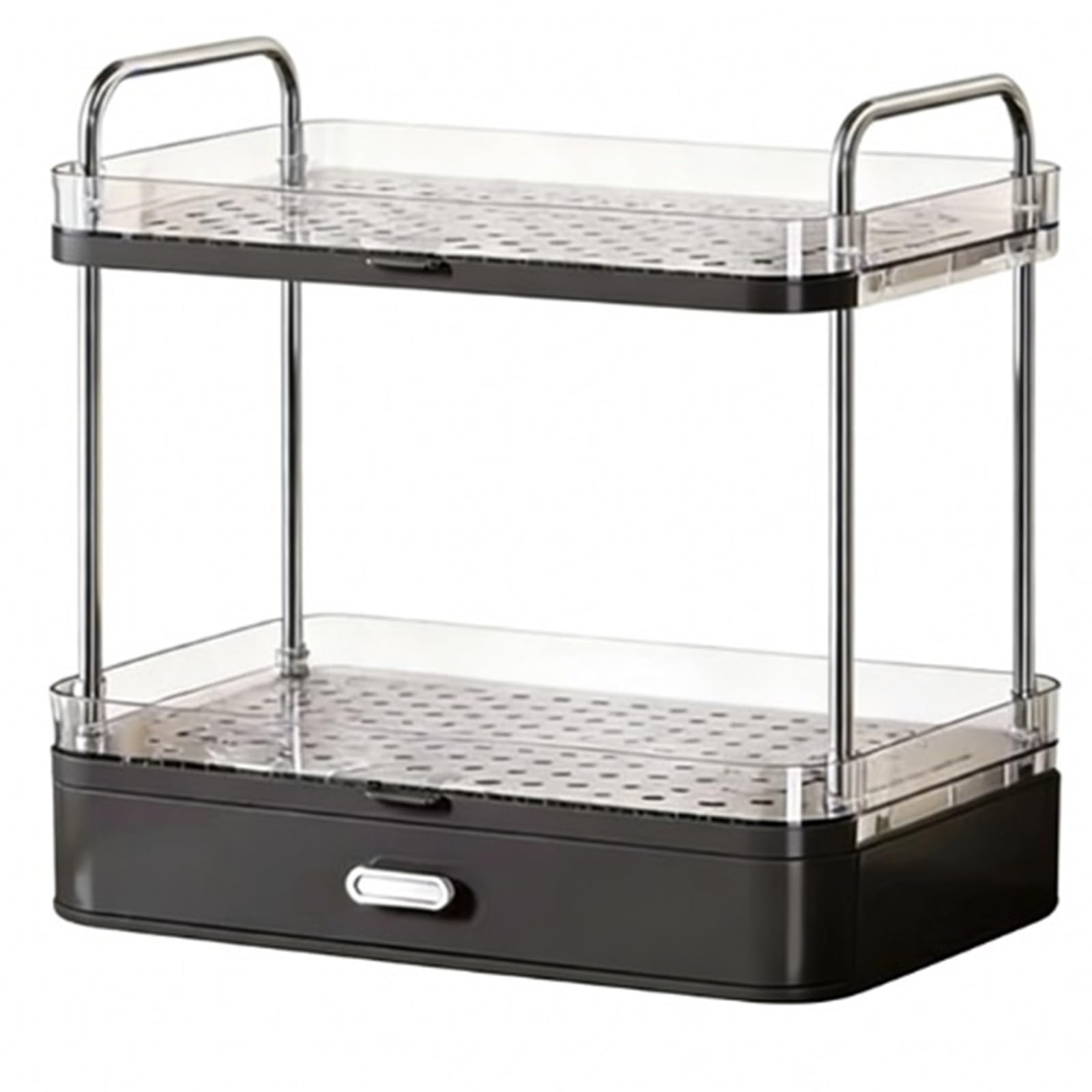 CFY652 in-Vehicle Cup Holder Light Luxury Desktop Drainage Double-Layer Storage and Organization Adjustment(Black)