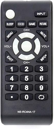 NS-RC4NA-17 Control remoto de repuesto funciona con Insignia TV NS-39D310NA17 NS40D510MX17 NS-40D510MX17 NS40D510NA17 NS-40D510NA17 NS48D510NA17
