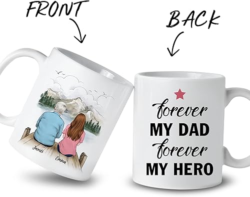 Miniatura 9 de Gossby Taza personalizada para padre, regalos para padre, mejores tazas de café para padre, taza personalizada para papá, padre e hija, eres el papá