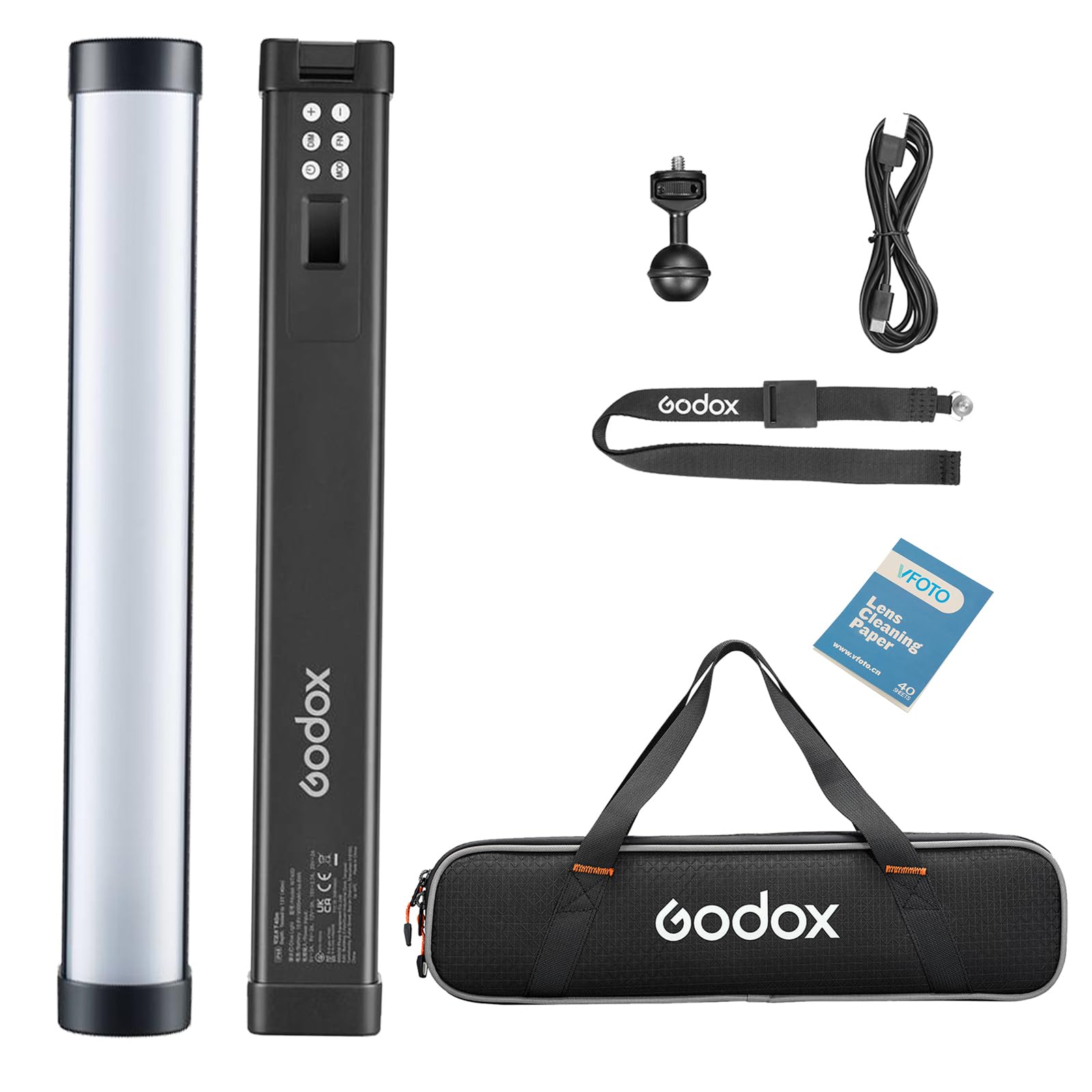 GODOX WT40D Tubo Luce LED Stick IP68 Impermeabile Illuminazione Fotografia | CCT 5600K, TLCI96+ CRI96+, 13 Effetti FX, IP68 40m Subacquea, per Fotografia Subacquea, Registrazione Subacqueo