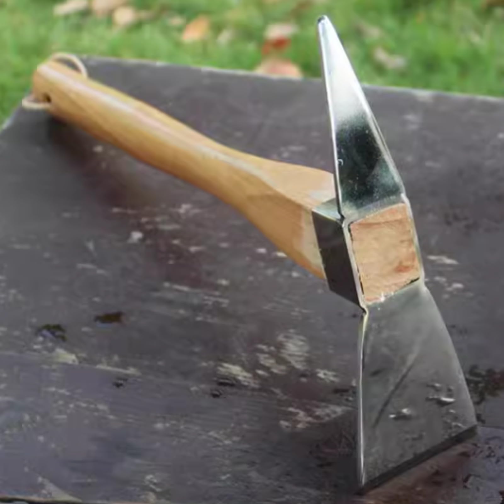 Houe de jardinage en acier inoxydable avec manche en bois, outil de cultivateur manuel pour ameublir le sol