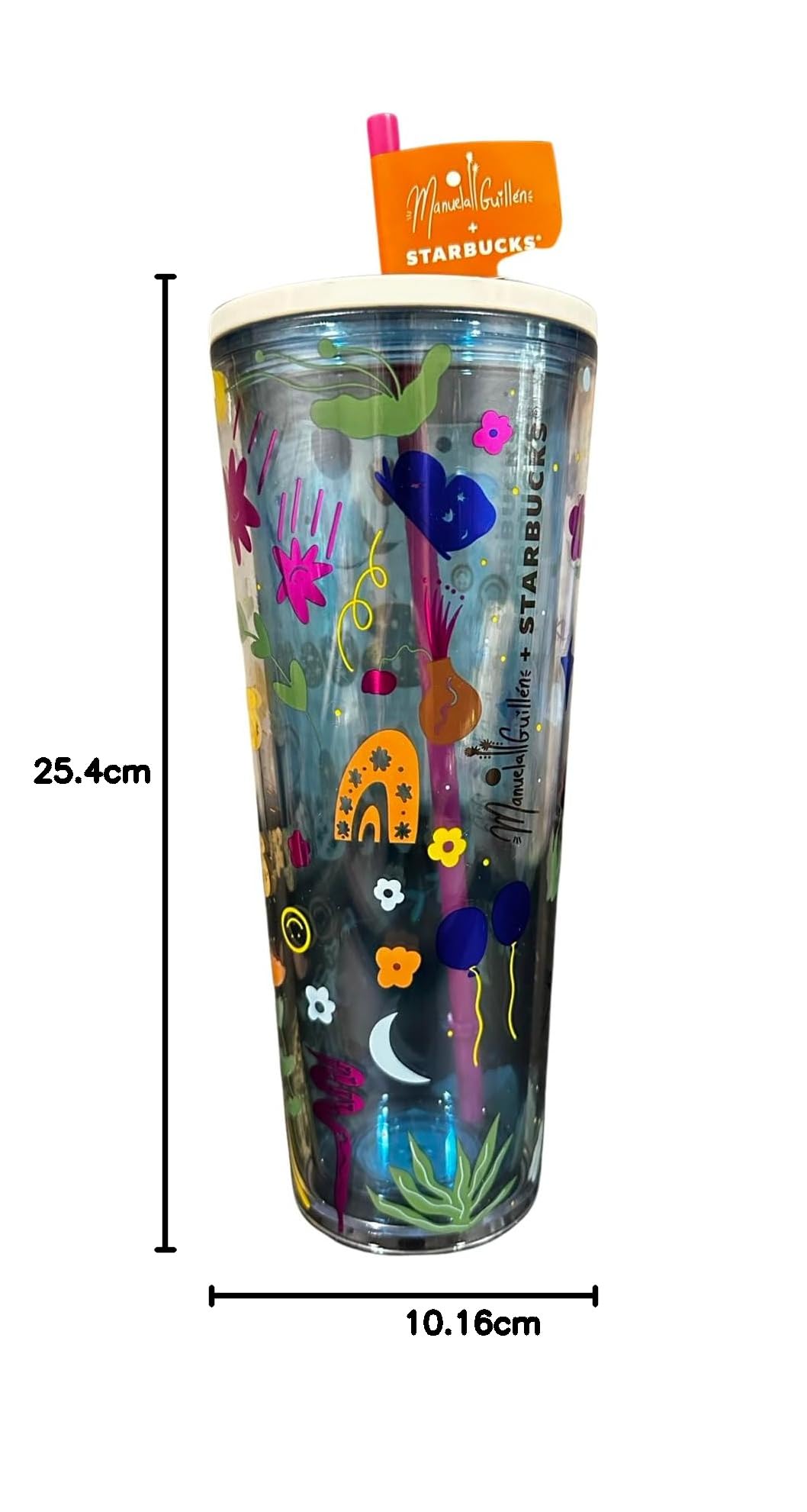 Starbucks Fall 2023 Manuela Guillen GOOD VIBES Buenas Vibras Venti Tumbler  24oz : Amazon.sg: Home