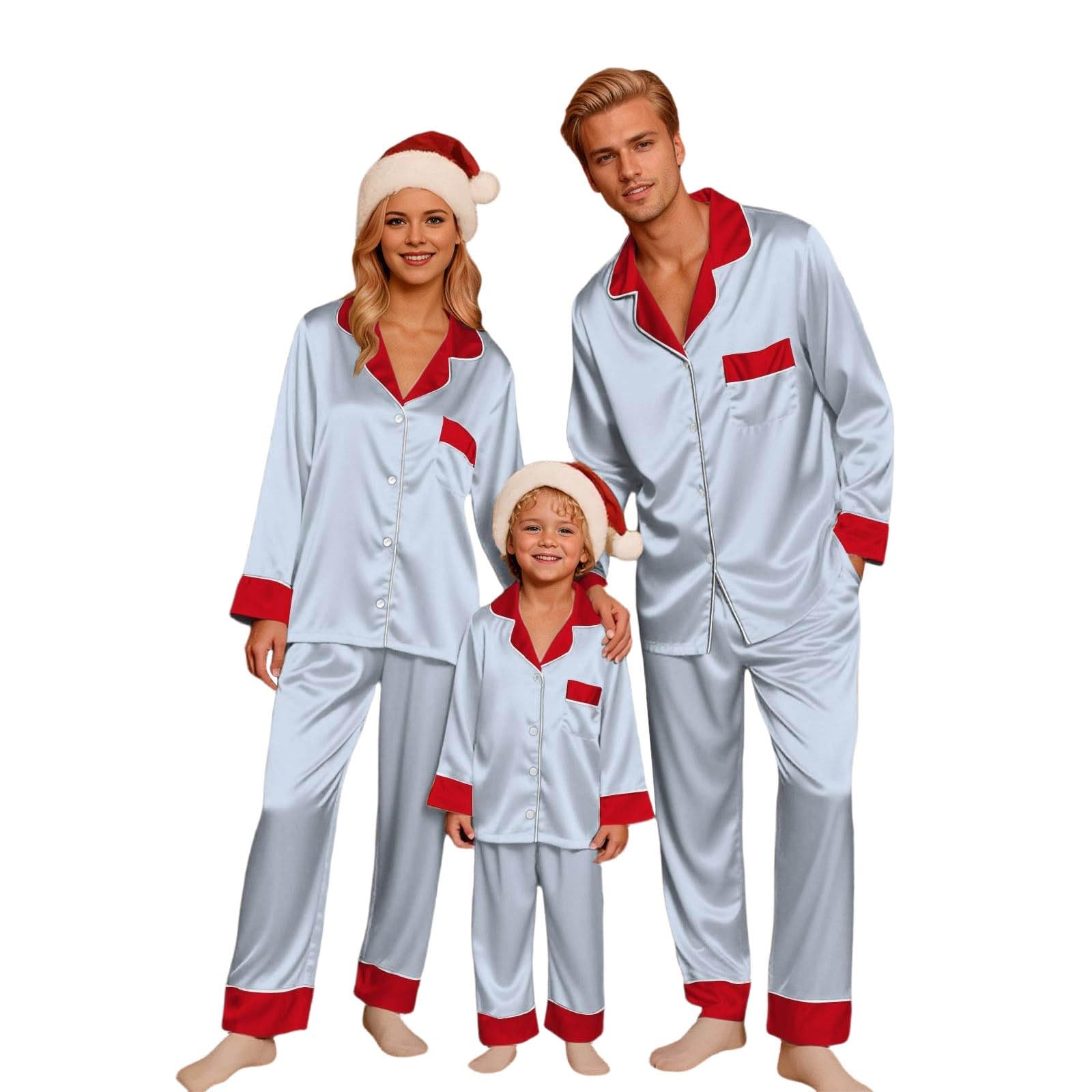 Generisch Weihnachtsoutfit familie Passende – seidige Langarm- gemütliche Loungewear für die Feiertage