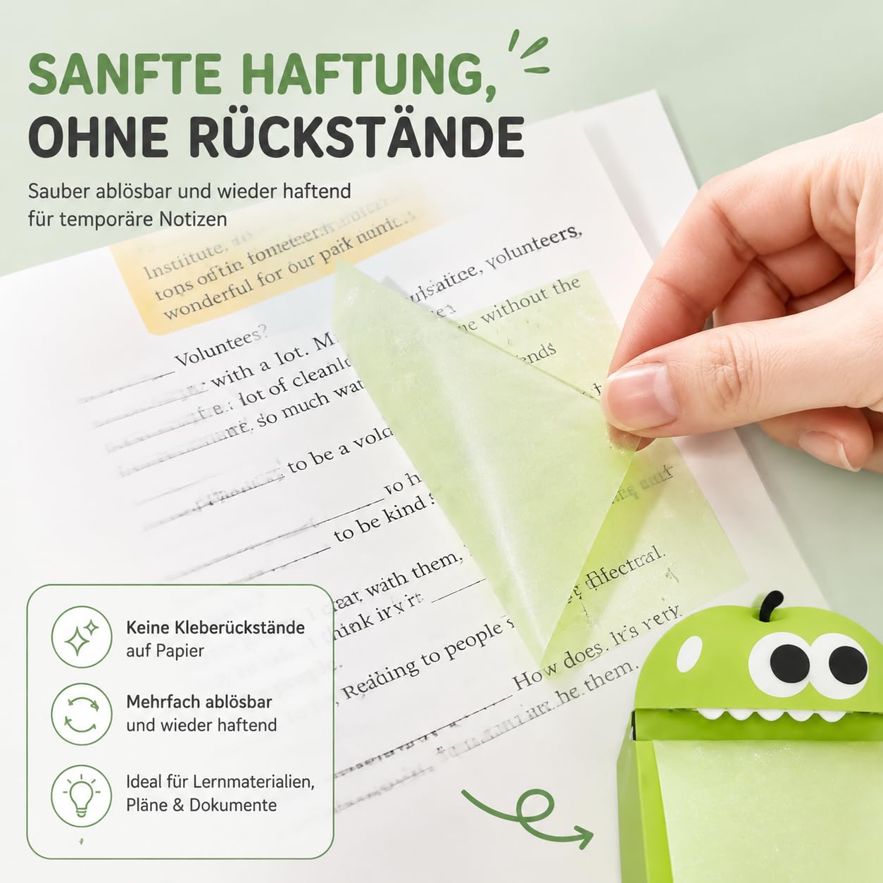 Sticky Notes Glitter Monster, 2027 NEU Pull Out Transparent Sticky Notes Glitter, Reusable for Book Annotation Studying, Make Your Notes A Litte More Sparkly (12pcs-A)