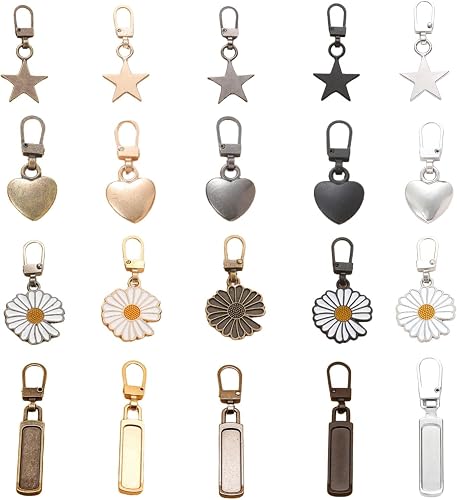Zip Replacement 20 Pieces Metal Zip Zipper, 5 Colours Zip…