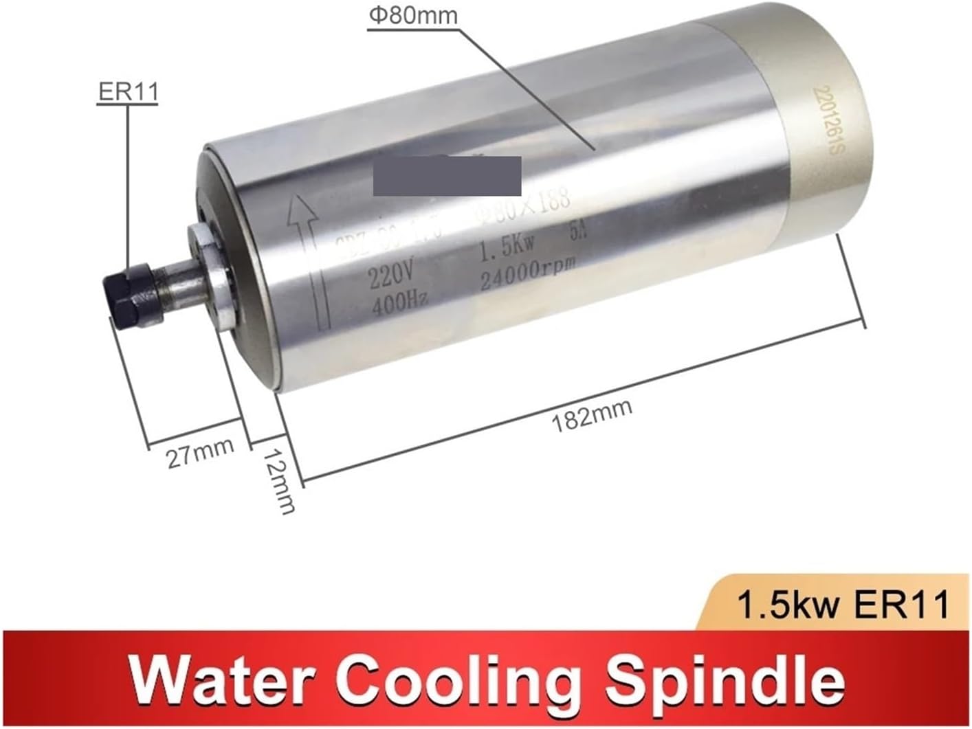 CNC 水冷スピンドル モーター 🏊 4.5kw 220V 380V ER20 24000RPM(380V 【石】 19