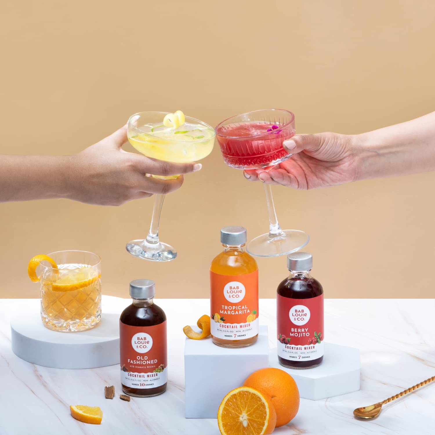 Bab Louie & Co. Cocktail Mix, Old Fashioned, Berry Mojito & Tropical Margarita, 100% Natural, Cocktail and Mocktail Syrup, Makes 7-10 Drinks (Pack of 3) - Image 4 thumbnail