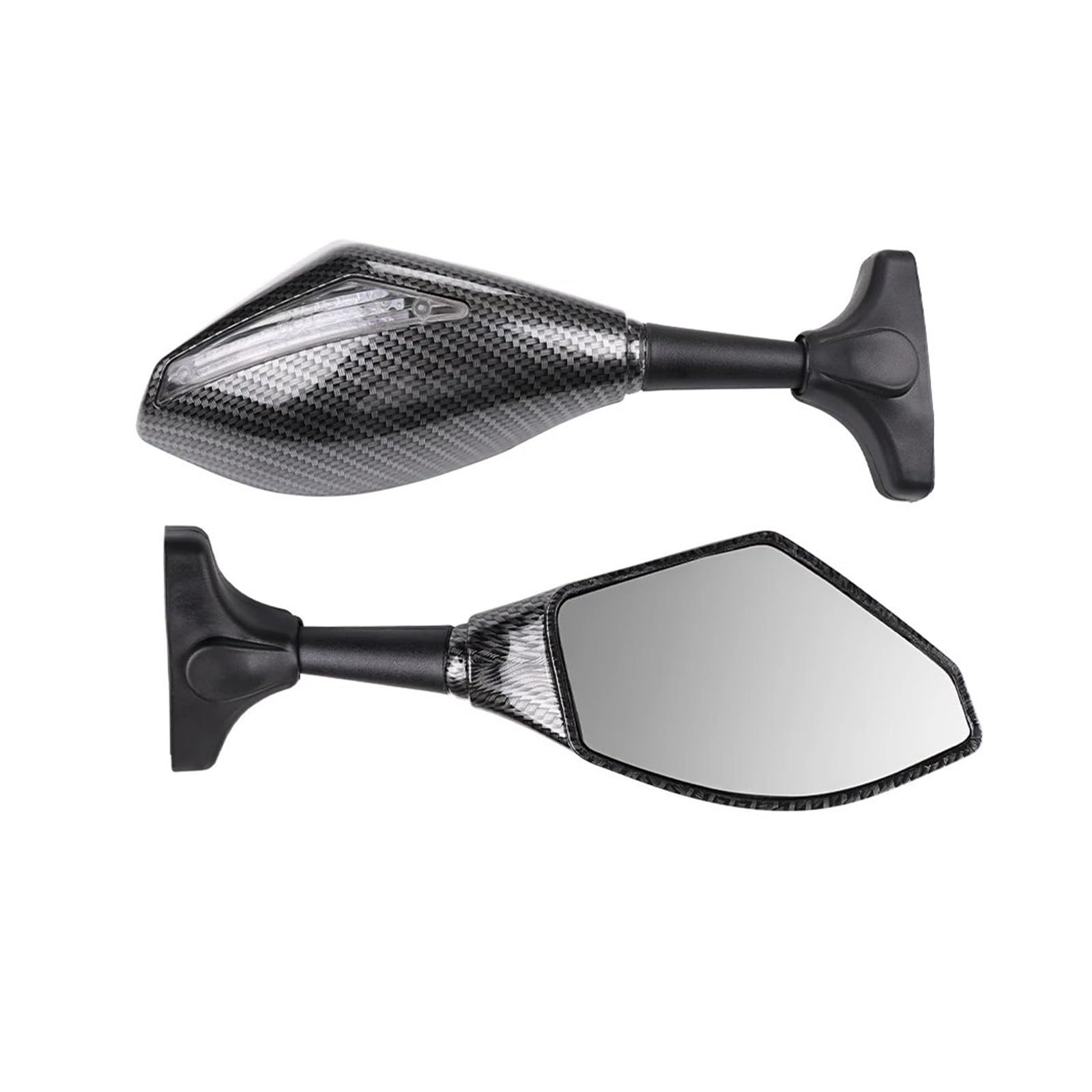 Espejos de moto aspecto carbono con luces intermitentes para Suzuki GSXR 600 750 7