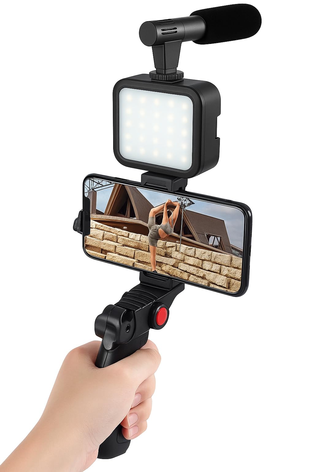Boosty® Vlogging Kit for Video Making with Bluetooth Remote, Mic, Mini Tripod Stand, LED Light & Phone Holder Clip for Making Videos, Recording YouTube Videos, Podcasting and Content Creation-image-42