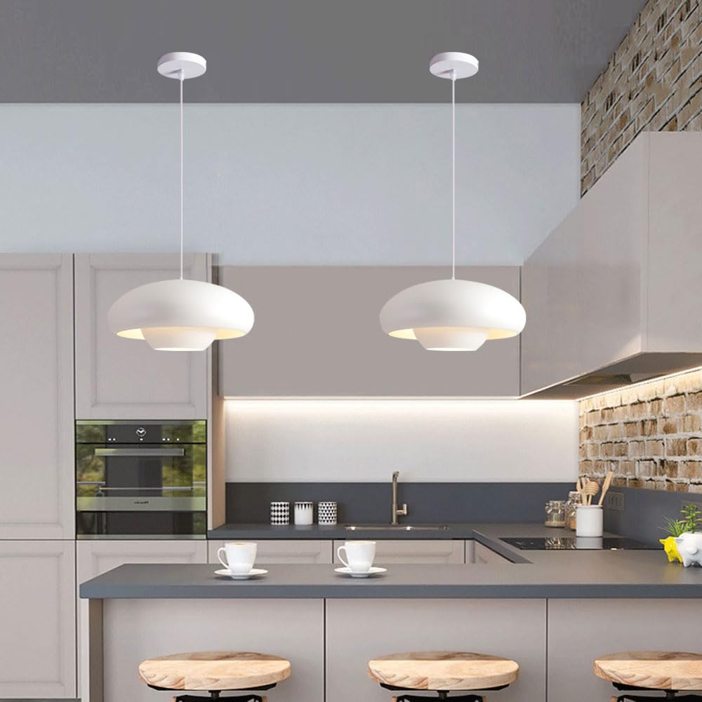 Lampada a Sospensione in Metallo Bianco in Stile Francese
