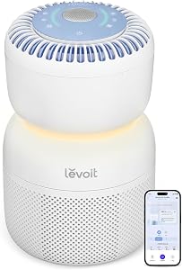 Levoit Smart Air Purifier for Bedroom Home, 5 Sensors Monitor 7 Air Quality Factors, HEPA Filter Captures 99.99% of Ultrafine Particles, Removes Odours & VOCs, Air Quality Display, App Control, Sprout