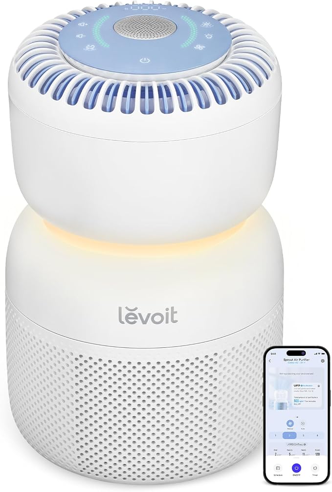Levoit Smart Air Purifier for Bedroom Home, 5 Sensors Monitor 7 Air Quality Factors, HEPA Filter Captures 99.99% of Ultrafine Particles, Removes Odours & VOCs, Air Quality Display, App Control, Sprout — FoxVerdict review