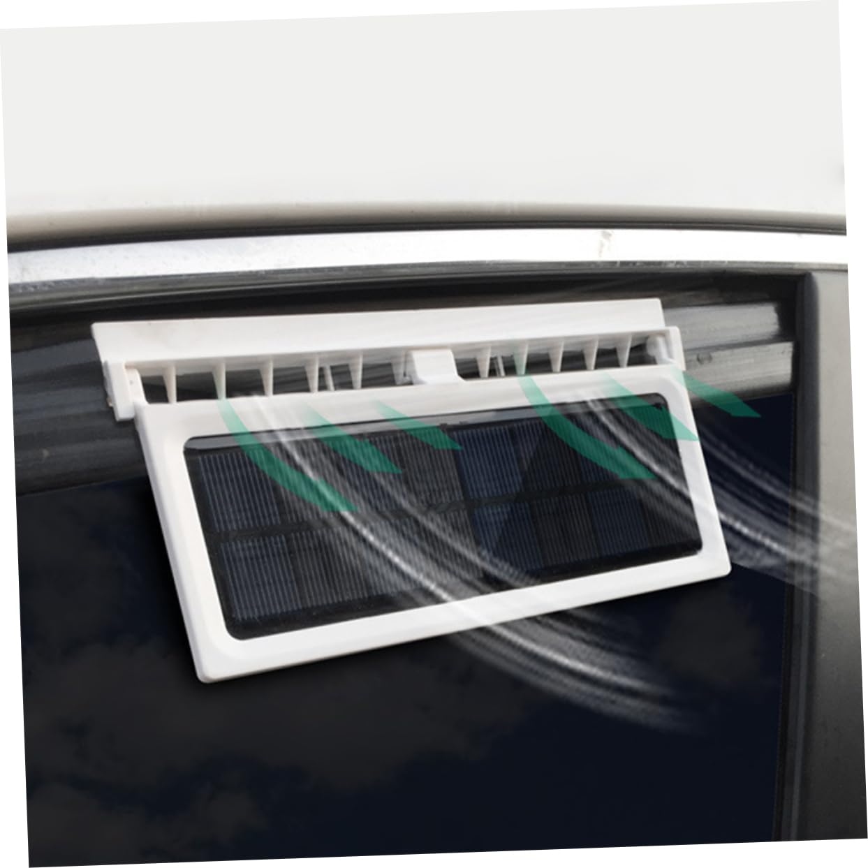 Alipis 3 Pièces Ventilateur Solaire Ventilateur D'extraction Solaire De Voiture e Radiateur Évent Alimenté Cool D'échappement De Voiture Petit Blanche Abdos