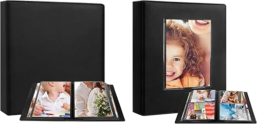 Funda de cuero de gran capacidad de 8 x 10 pulgadas, 152 bolsillos para fotos de 8 x 10 pulgadas y cubierta de cuero de gran capacidad, 272