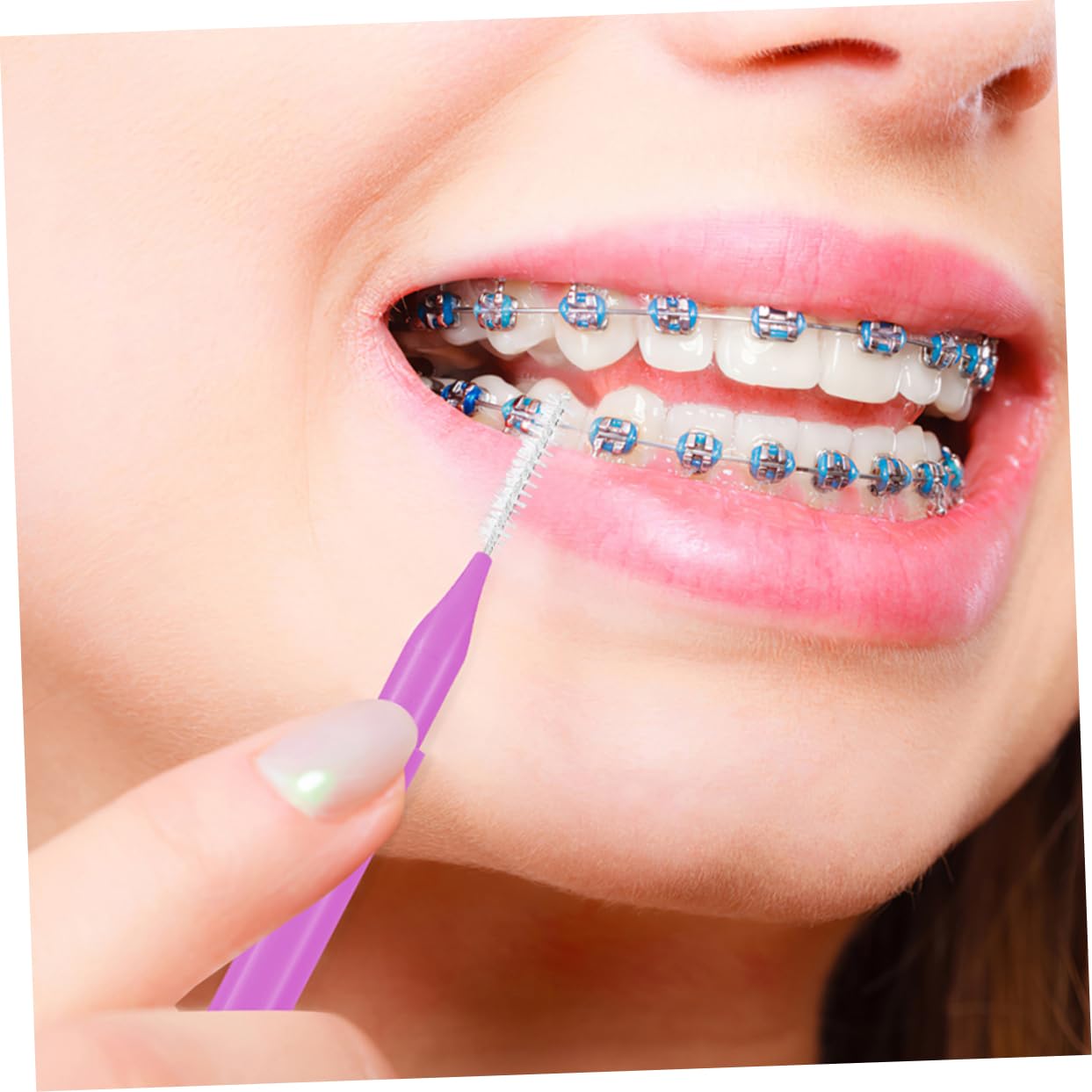 Mobestech 250pezzi Spazzolino Interdentale Per Pulizia Denti Ergonomico Inossidabile Per Pulizia Apparecchio Denti e Spazi Interdentali