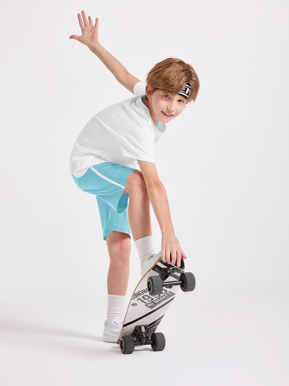 Haloumoning Boys Athletic Shorts Kids Active Elastic Waist Breathable Basketball Soccer Gym Shorts with Pockets 5-14 Years - Image 4