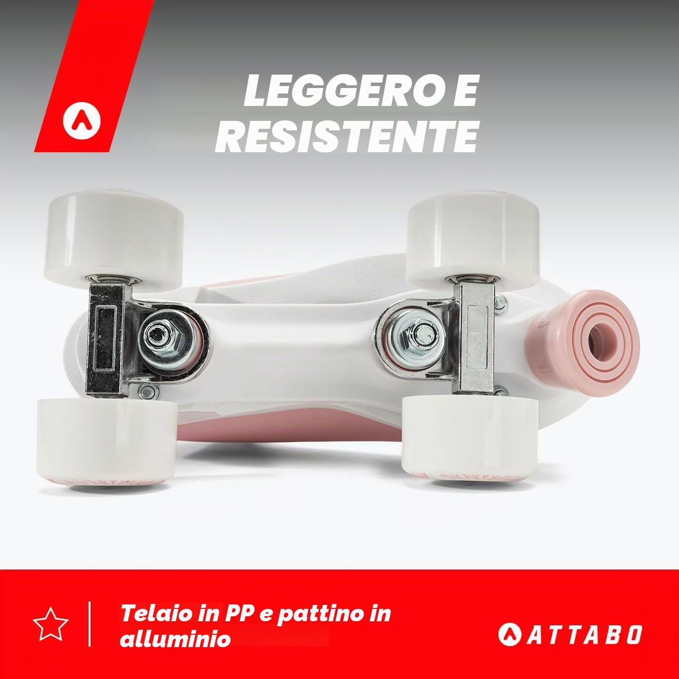 ATTABO Serena Pattini a rotelle da donna Regolazione taglia EU ABEC-3 Lama in alluminio Tomaia in pelle 82A 36-41EU