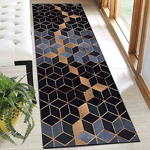 Tapis de zone géométrique extra large bleu pour chambre