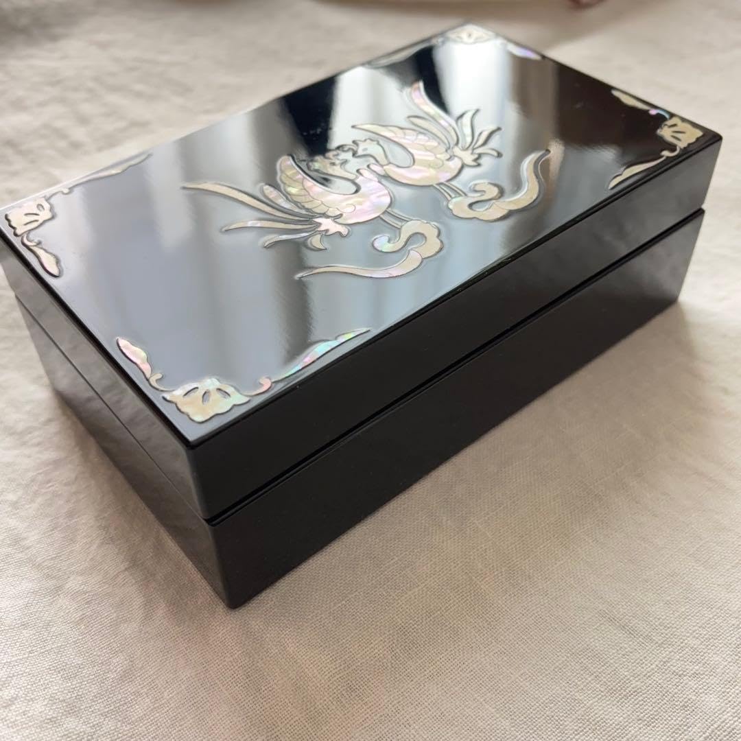 Amazon.co.jp: 天平文様 螺鈿細工 漆器小箱 桐箱入 木製漆器
