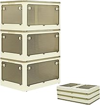Yasuka, Folding Storage Box, For Clothes, Futons, Books, Foods, Folding/Stacking, 5 Sides Closure, Dustproof, Moisture Proof, Large Capacity, Heavy Duty ABS Resin, With Wheels, For Home, Car, Outdoor