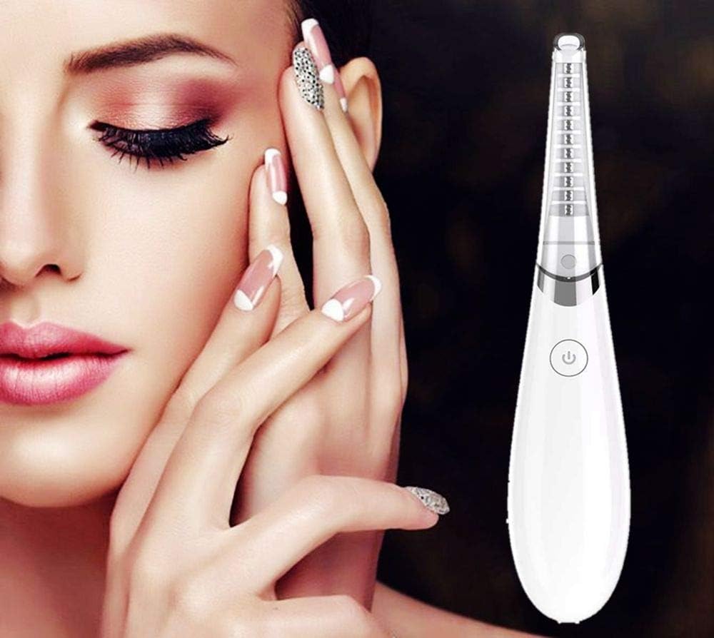 Heated Eyelash Curler,Upgrade USB Rechargeable Eyelash Curler Quick Natural Curling,Long Lasting Eyelashes Curl Tool Valentine's Gifts for Women Eyes Make Up-White : Beauty & Personal Care
