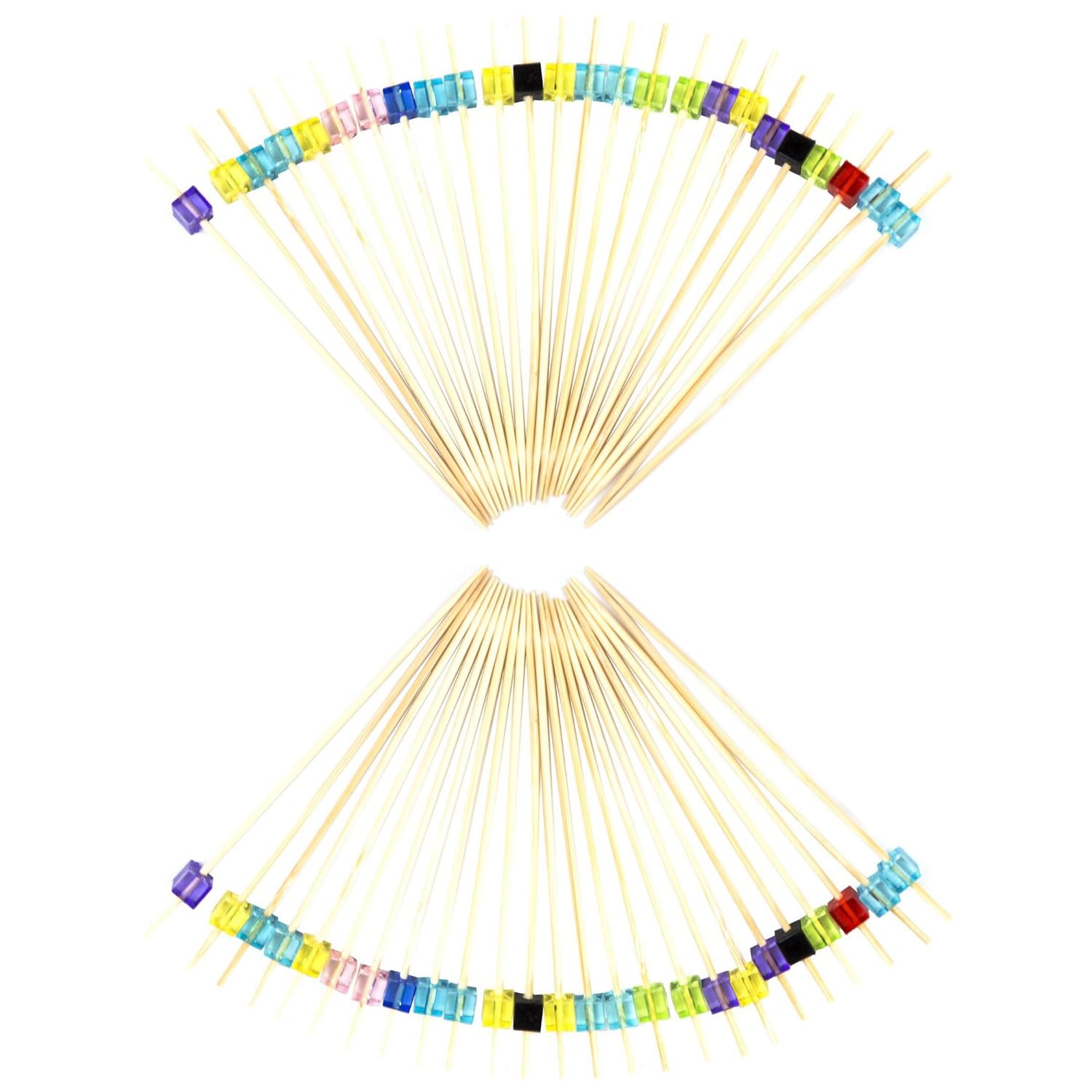 Cute Retro Cocktail Sticks with Gem Stone & Multicolor Cube Design 50pcs for Party, Wedding, Aperitif (Multicolour Cube)
