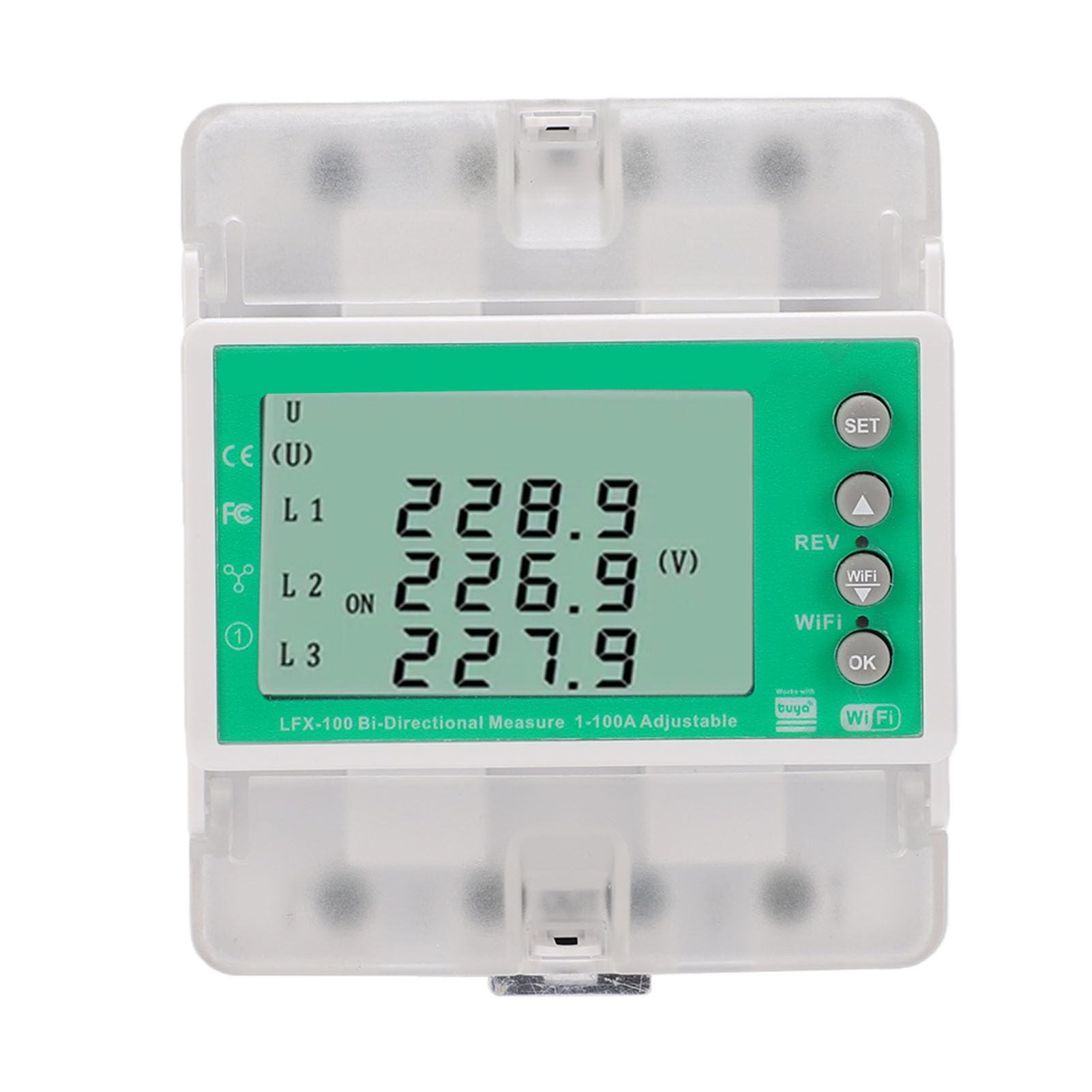 Ausla 3-fazowy Licznik Energii WiFi 80A z Wyświetlaczem LCD i Pilotem
