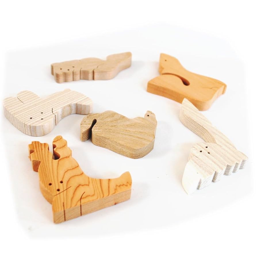 木製動物パズル12種セット Amazon | 立体 動物 木製 パズル 3D 立体パズル セット カラー