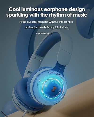 Miniatura 10 de Xmenha Auriculares inalámbricos para niños con micrófono para la escuela, con cancelación de ruido, protección para los oídos, Bluetooth, plegable,