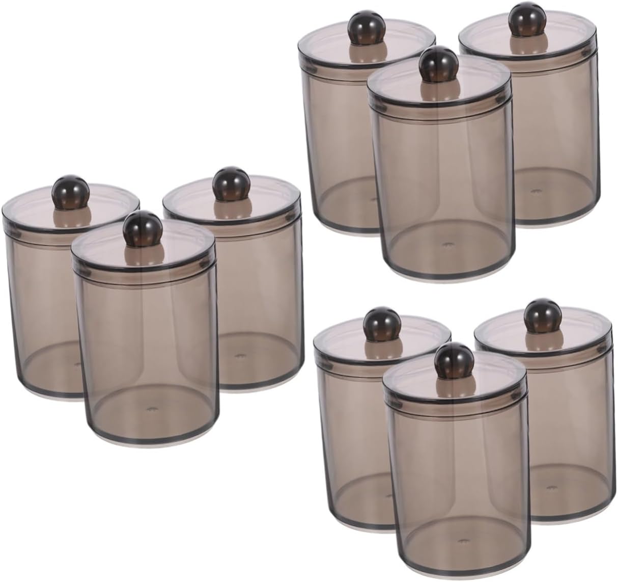 9pcs Cotton Swabs Holder Container with Lid Transparent Cotton Pad Organizer for Home Dorm Bathroom and Living Room Compact Design for