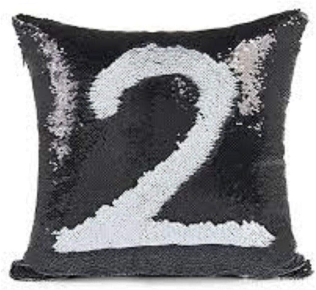 Mr Gadget Solution® Black White 16'' Magic Mermaid Pillow Case Reversible Sequin Glitter Sofa Cushion Cover
