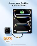 Kuulaa Banque d'électricité pour iPhone 5000mAh Prise de foudre intégrée Mini Banque d'électricité avec LED Affichage, charge rapide USB-C Entrée, Compact Travel Battery Pack Compatible avec iPhone 14/13/12/11 - noir