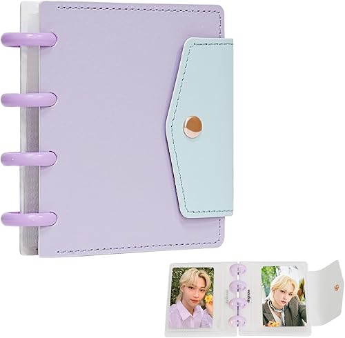 Babyfond Kpop - Carpeta para tarjetas fotográficas, color morado, 3 pulgadas, 20 bolsillos, 40 tarjetas fotográficas