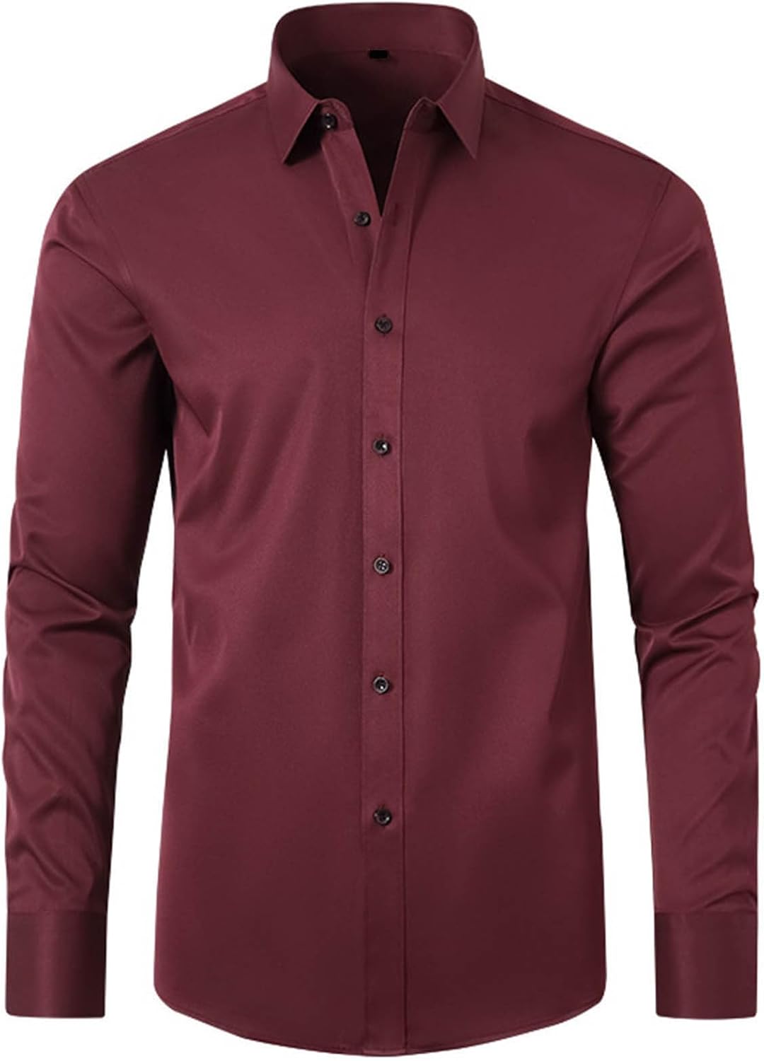 Mens Dress Shirts Regular Fit Long Sleeve Stretch Business Shirts Wrinkle Free Formal Wedding Prom Shirt Tops