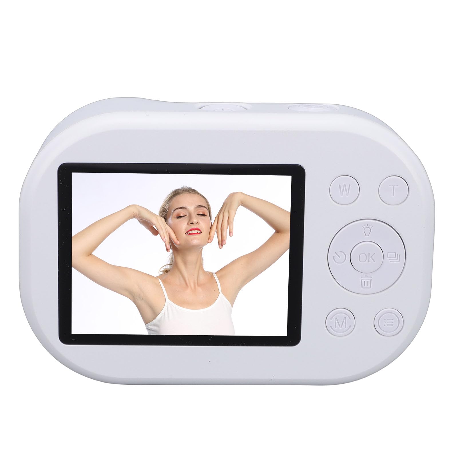 Luqeeg 1080P Digital Camera, 16x Zoom Mini Camera, Cmos Sensor HD Digital Video with 2.4 Inch Screen Continuous Photograph & Timer Multilingual Support for Teens Adult Beginner (White)