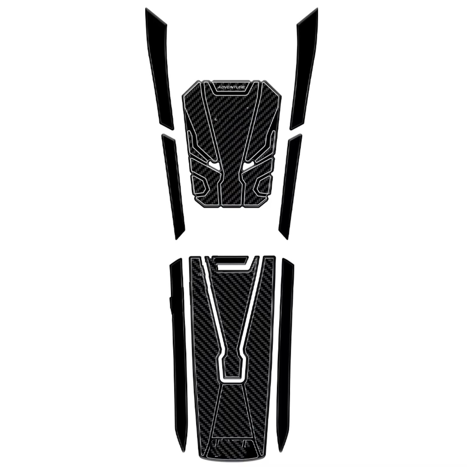 Compatibile Con ADV350 2022 2023 2024 2025 Carbon Look 3D Gel Moto Rilievo Del Serbatoio Del Carburante Protector Decal Impermeabile Antiscivolo Serbatoio(Fuel tank kit)
