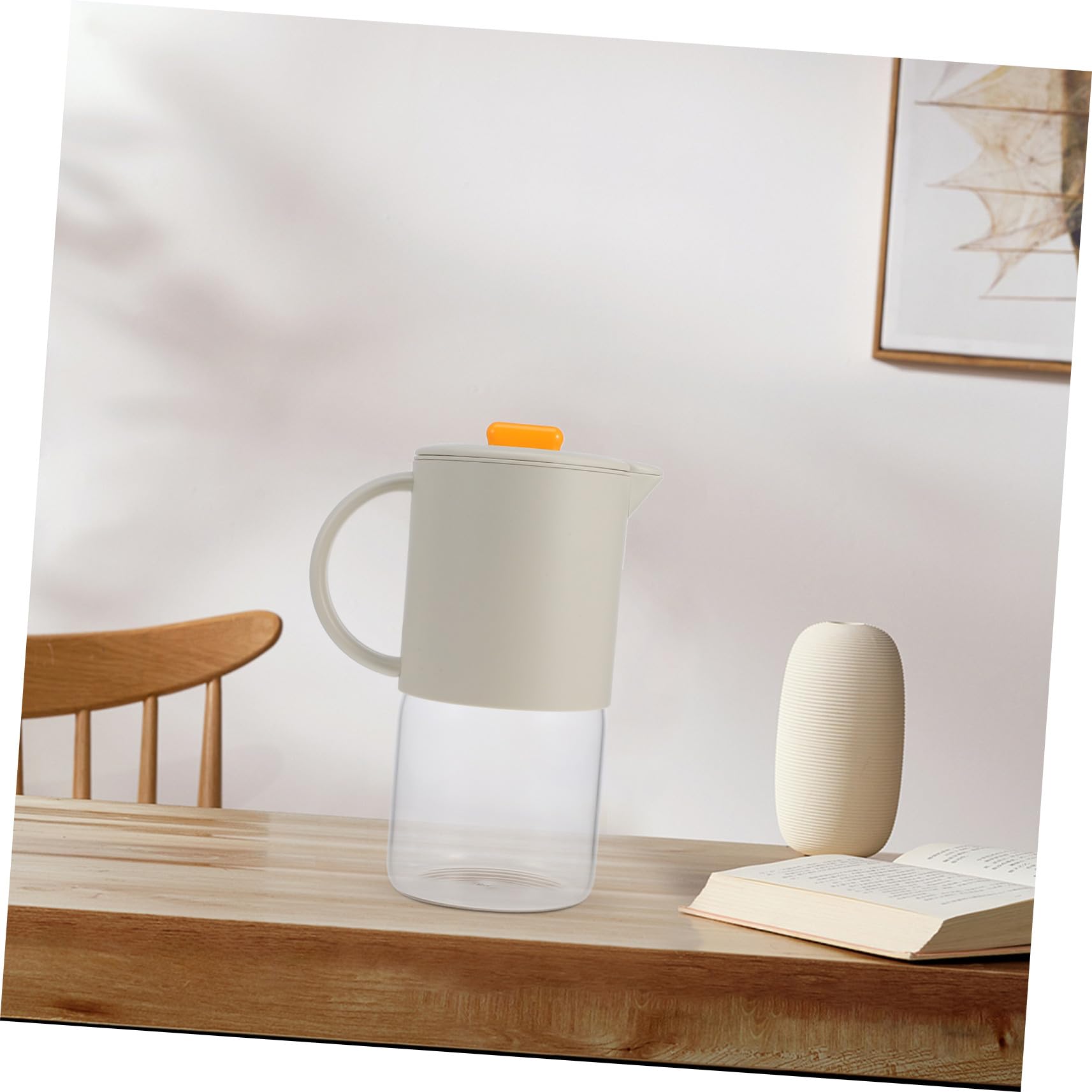 Cabilock Jarra de Agua Grande Capacidad con Asa para Bebidas Frías y Té Casa Contenedor Multiuso para Zumo y Agua Diseño Estable y Fácil de Usar