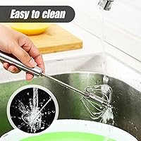 Vista 6 de Batidor de huevo de acero inoxidable, batidora manual mejorada 2025 con abridor de cáscara de huevo, espumador de leche versátil, agitador de mano