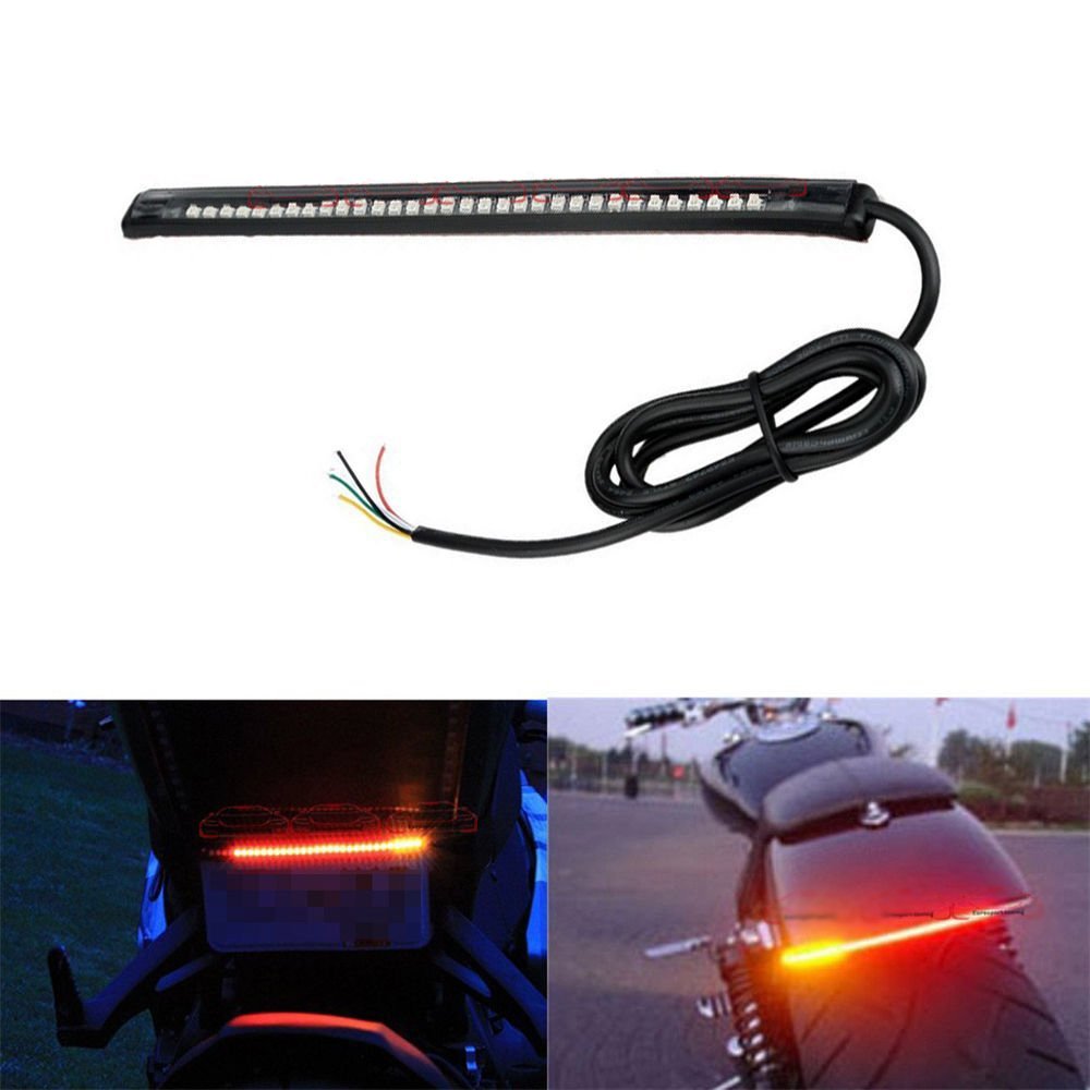 amazers choice 33-SMD LED Bar Brake Tail Strip Flexible Light with Left/Right Turn Signal for Bajaj Pulsar 200 NS DTS-i- multicolour
