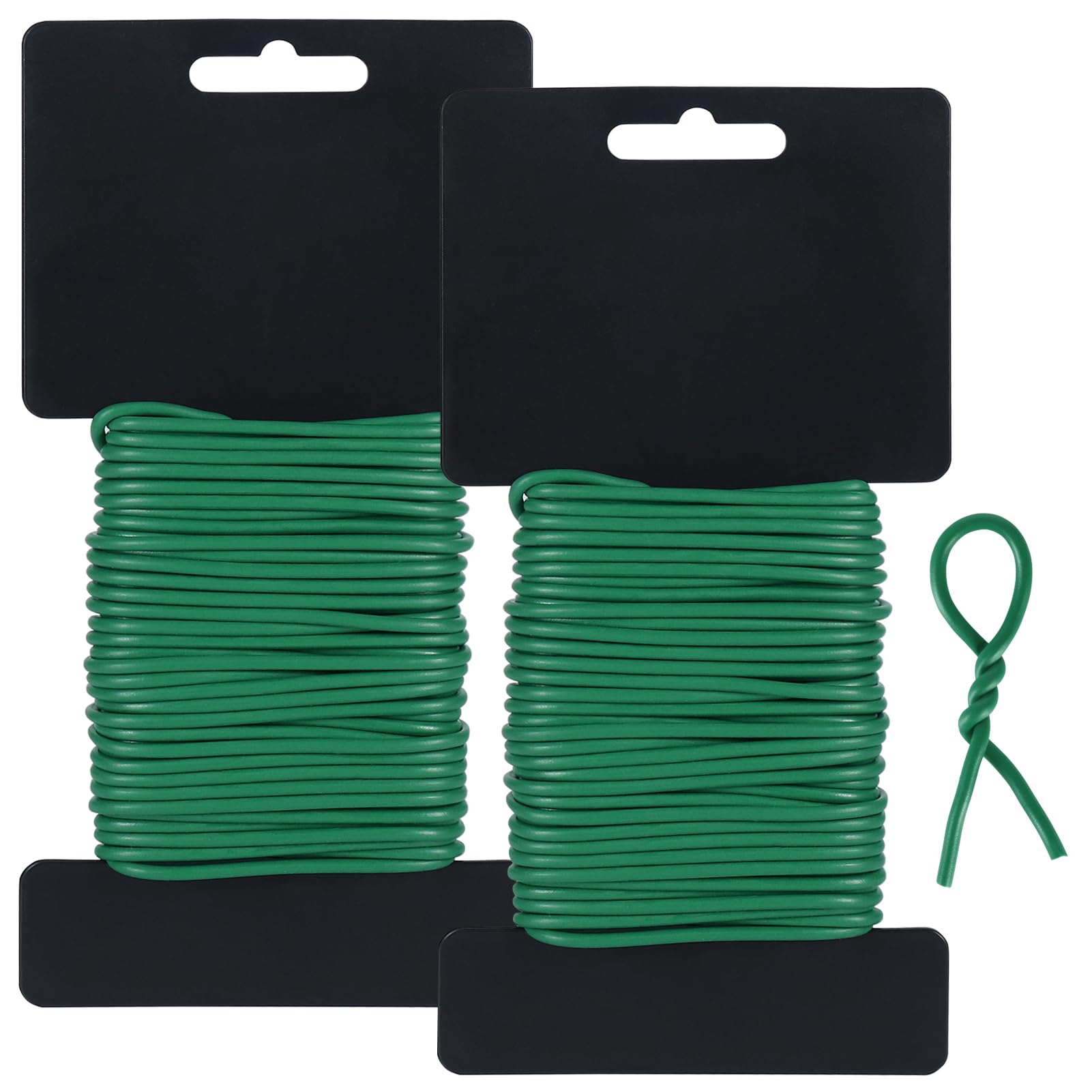 Tenn Well Plant Ties for Climbing Plants, 66 Feet 2.8mm Green Garden Wire Ties for Tomato Plants, Climbing Roses, Trellises, Gardening Supplies (2PCS