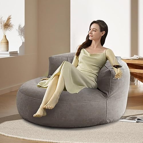 Miniatura 3 de Puf de felpilla (sin relleno), lavable, ultra suave, otomano, para niños y adultos, sillón perezoso, sofá, asiento de suelo, muebles de sala de