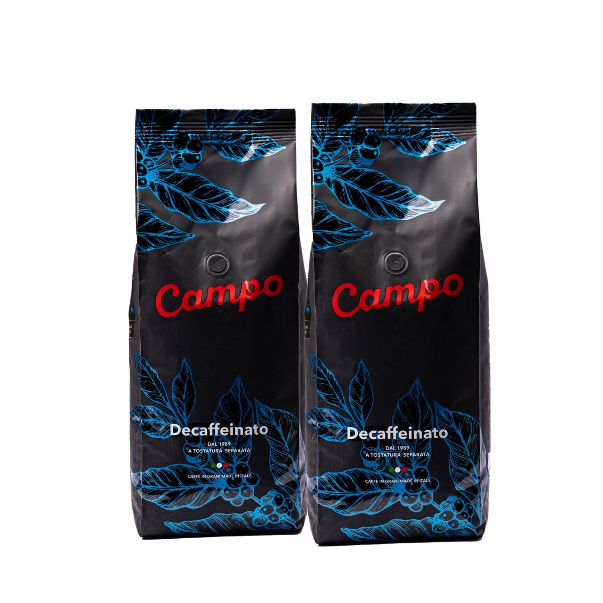 Campo Caffè - Decaffeinato - Caffè in Grani Artigianale Italiano 2 Kg, Espresso Morbido e Delicato