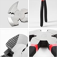 Vista 4 de Alicates de esgrima multiusos con 2 cortadores de alambre, extractor de clavos para instalar mantenimiento de reparación de vallas de alambre