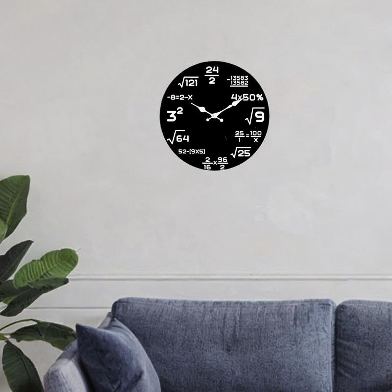 Sharplace Kreative Wanduhr mit mathematischen Gleichungen, 30 cm, Schlichte Tafeluhr, geräuschlos, für Wohnzimmer, Schule, Esszimmer, Style A