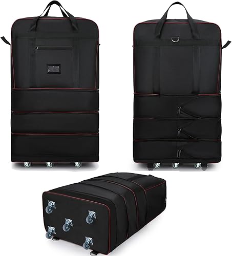 Miniatura 5 de ELDA Maleta plegable expandible con ruedas universales bolsa de viaje rodante bolsa de lona para hombres y mujeres equipaje ligero de gran capacidad