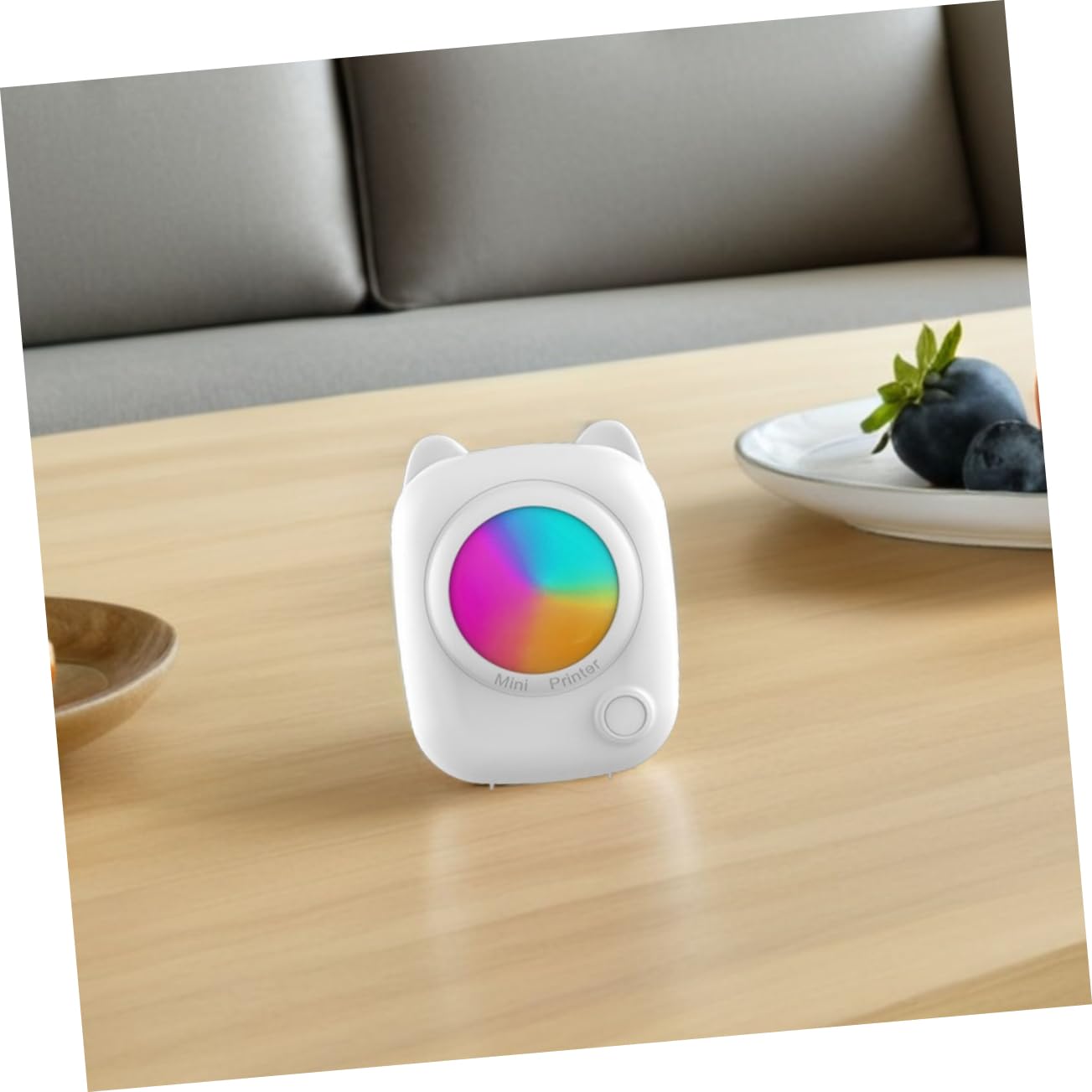 Homoyoyo Mini Stampante Termica Portatile Bianca, Stampa Etichette | Abs, Batteria 1200mah, Formato Tascabile, per Fogli Adesivi, Foto, Ricevute e Memo